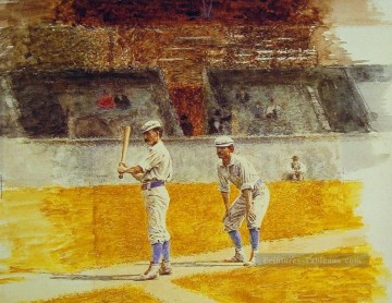 Joueurs de baseball pratiquant des portraits de réalisme Thomas Eakins Peinture décoratif